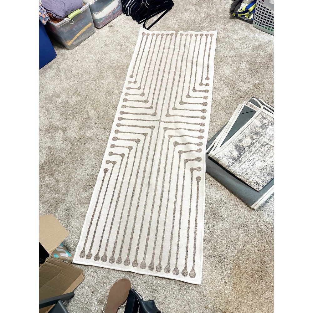 Ruggable x Jonathan Adler Machine Washable‎ Runner Rug Inkdrop Camel & Ivory - Picture 3 of 6